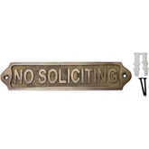Vintage Style "No Soliciting" Brass Plaque | Home & Office